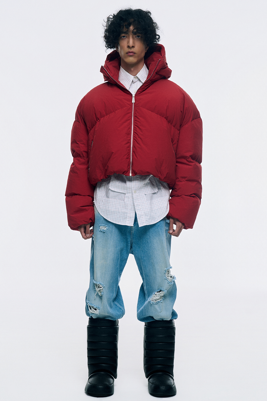 CROPPED DOUBLE NECK BUBBLE