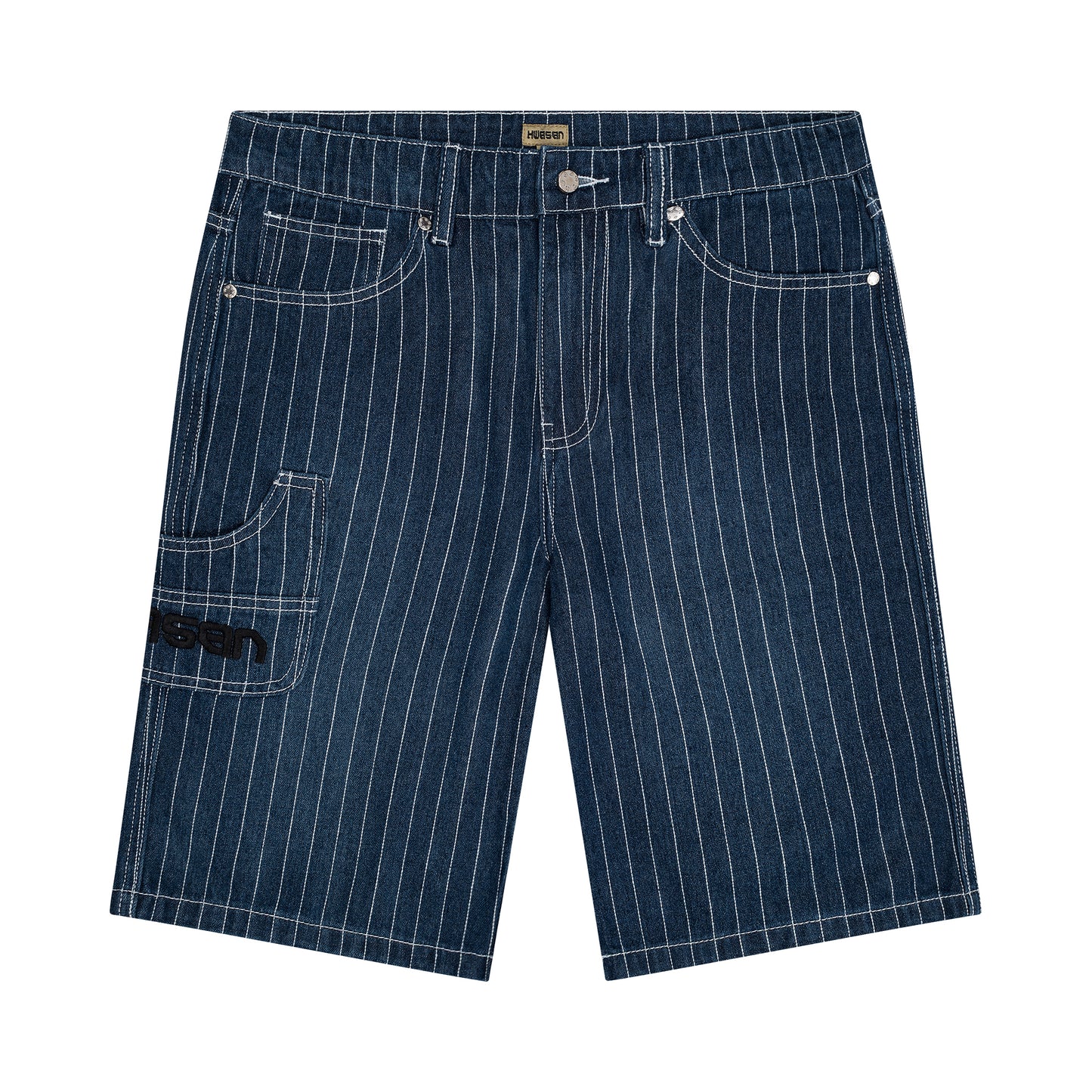 PIN STRIPE DENIM SHORTS