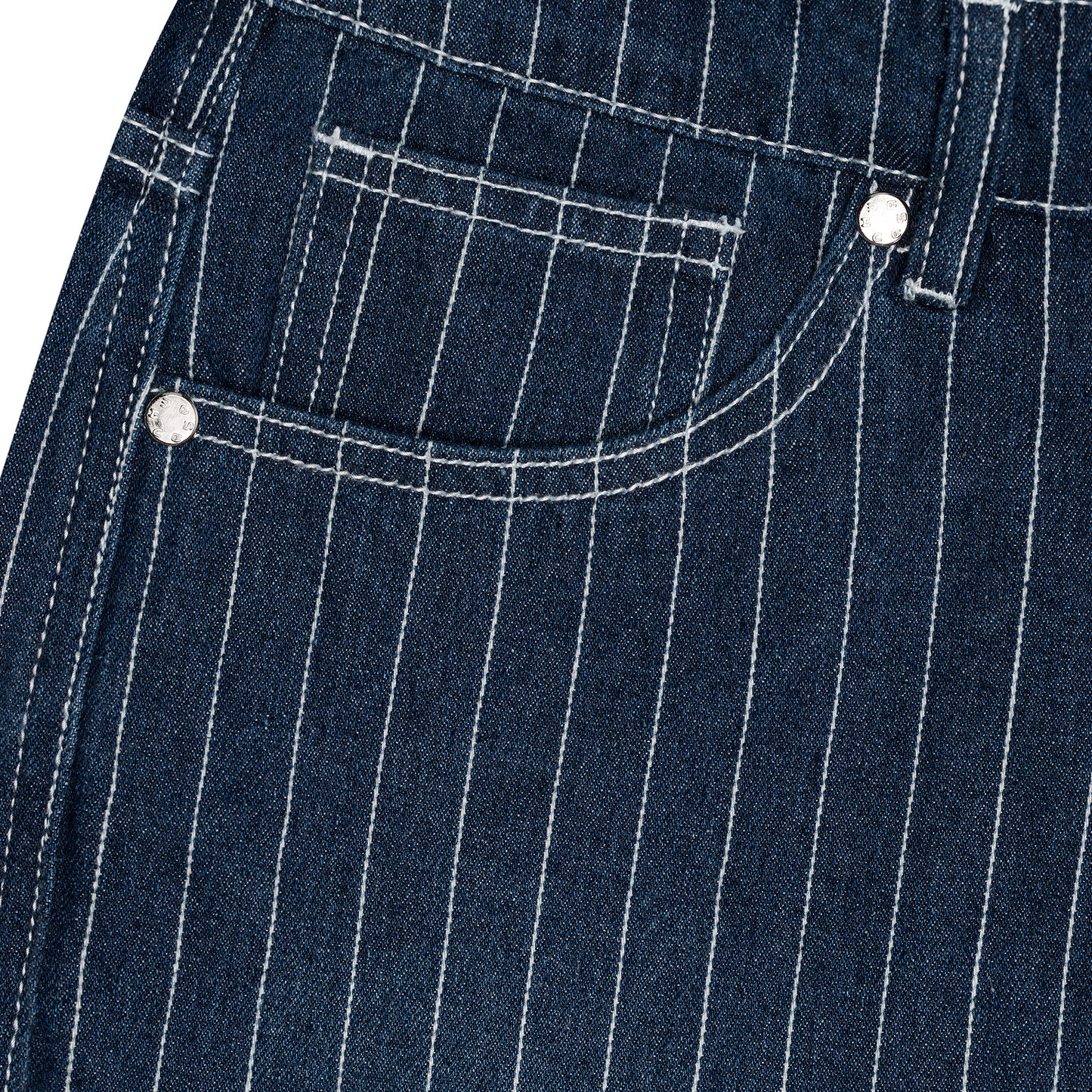 PIN STRIPE DENIM SHORTS