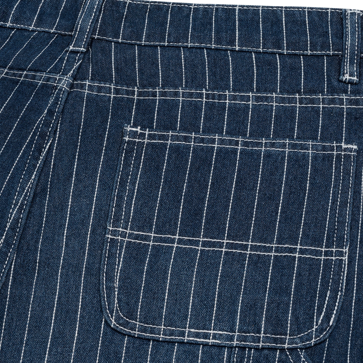 PIN STRIPE DENIM SHORTS