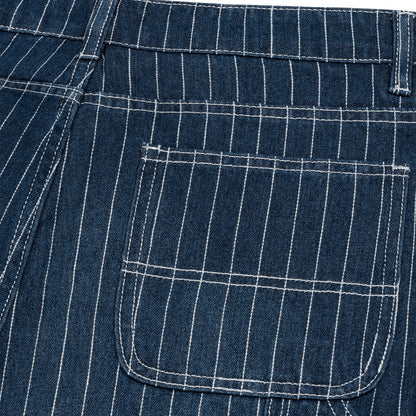 PIN STRIPE DENIM SHORTS