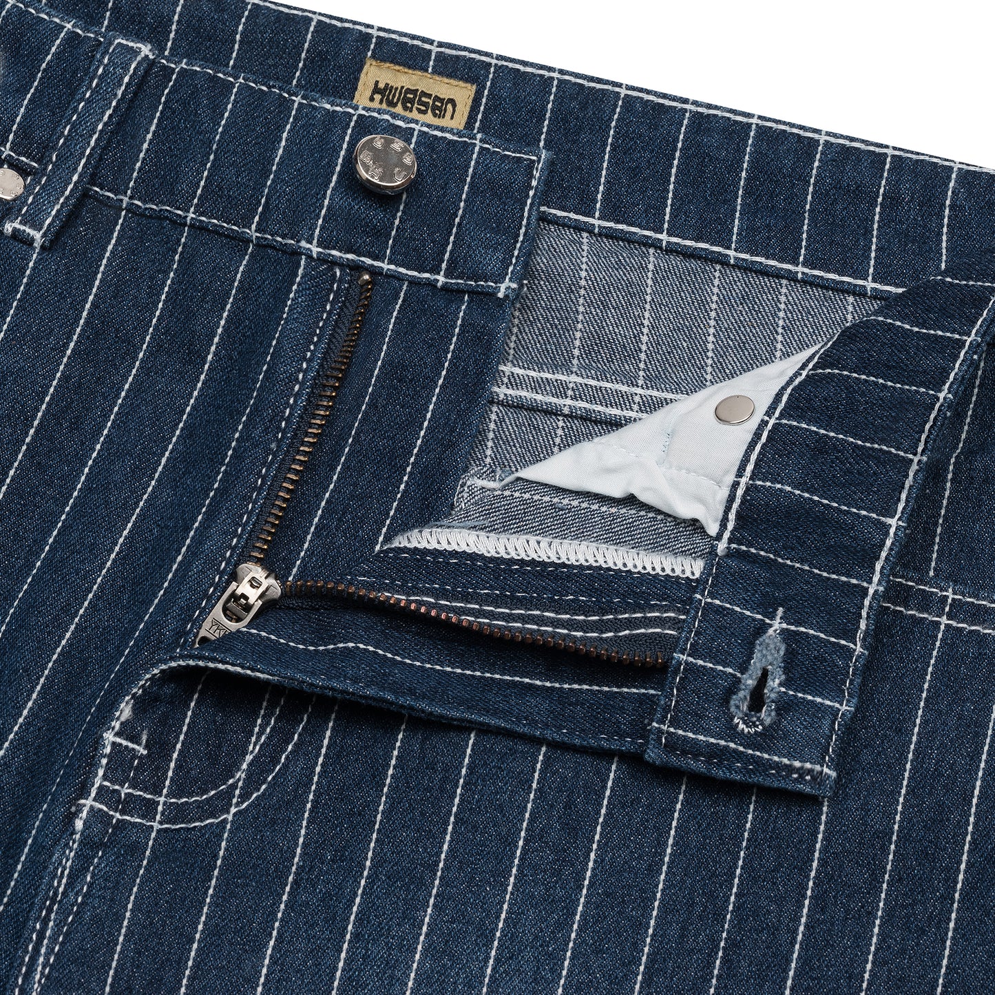 PIN STRIPE DENIM SHORTS