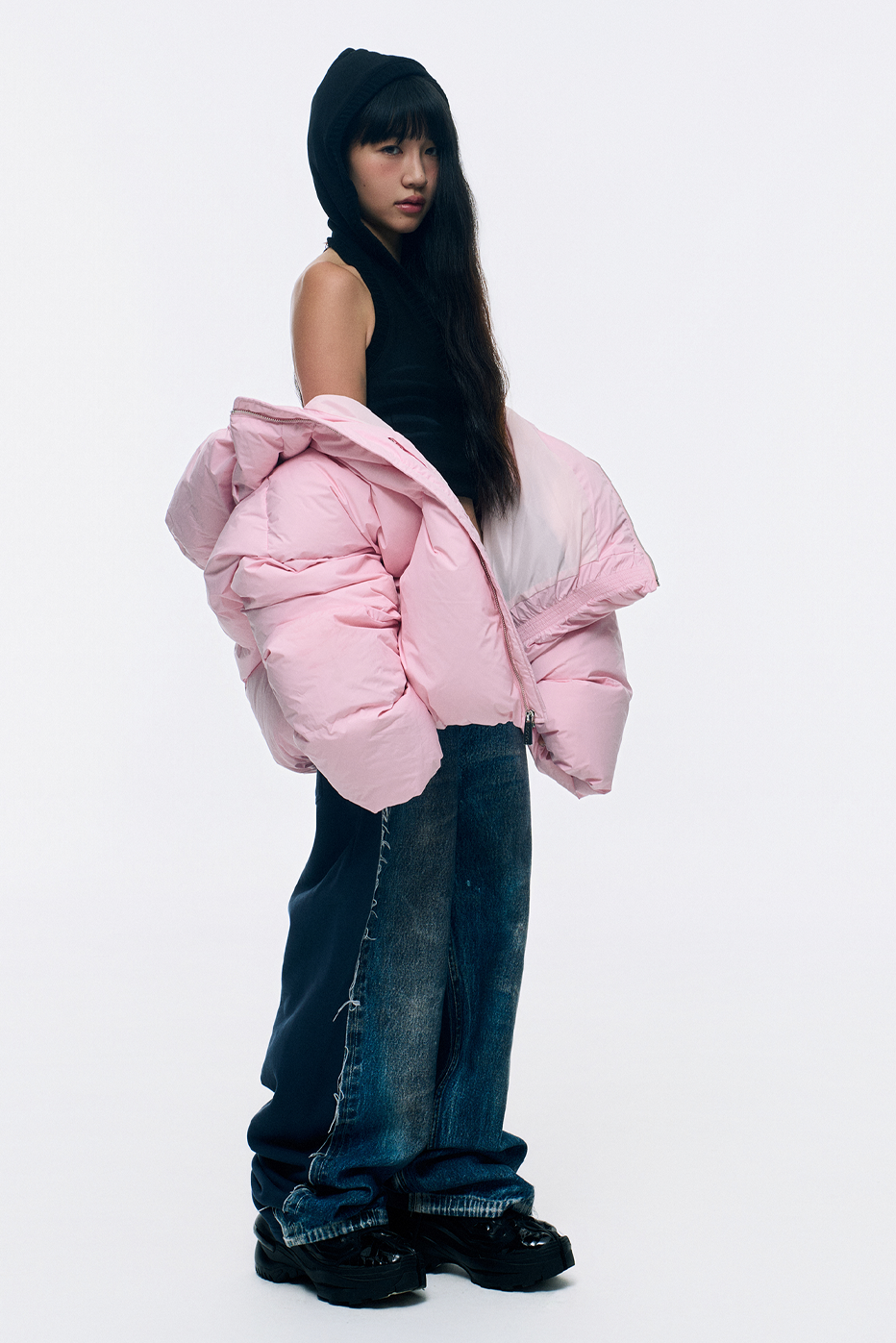 CROPPED DOUBLE NECK BUBBLE